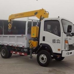 Sinotruk Cdw 4X2 Diesel Engine 12 Ton Mounted Truck Crane for Sale