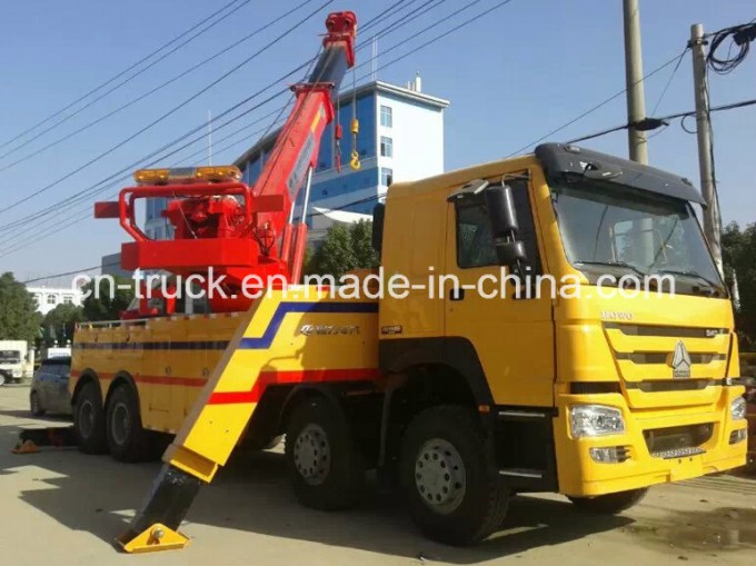 China Good Quality HOWO 8X4 50ton Emergency Wrecker Tow Truck Image1