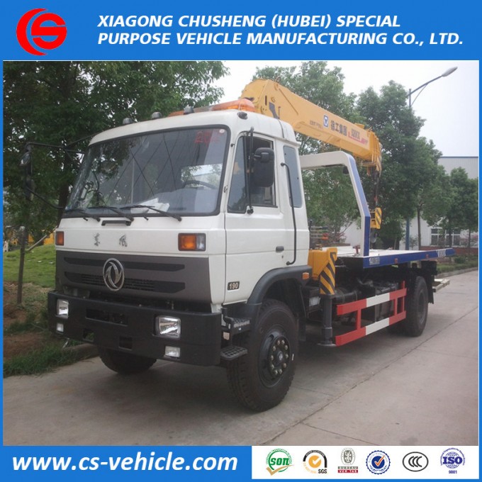 Dongfeng 4X2 3-8t Flatbed Tow Truck Wrecker Truck for Sale Image1