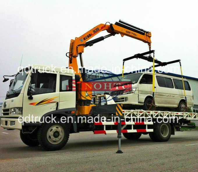 3 tons Road Wrecker Truck, FAW Articulated Boom Crane Wrecker Lifting Truck Image1