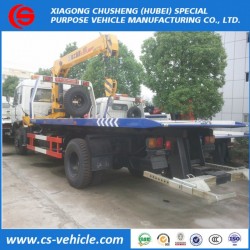 Sinotruk HOWO Flatbed Truck Mounted Crane 4X2 Flatbed Road Wrecker Truck