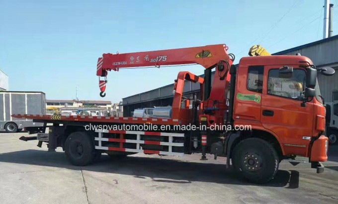 4X2 Wrecker 6 Tons Loading Truck with Telescopic Crane Price Image1