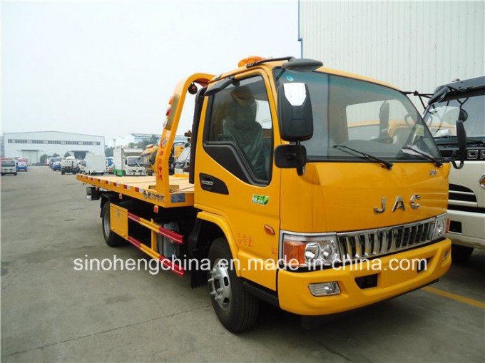 High Quality Best 130HP JAC 4X2 Flatbed Wrecker Towing Truck Image1