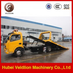 Dongfeng 4*2 3tons One Carry Two Flatbed Road Wrecker Truck for Sale