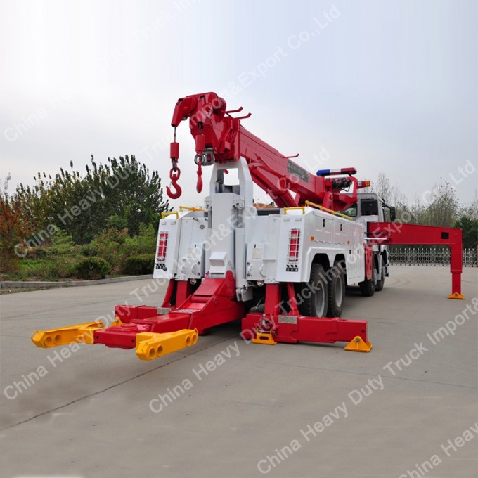HOWO 8X4 50 Ton Heavy Recovery Road Wrecker Truck Image1