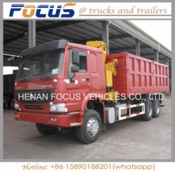 40t Payload Heavy Sino HOWO Tipper Dump Truck with Crane