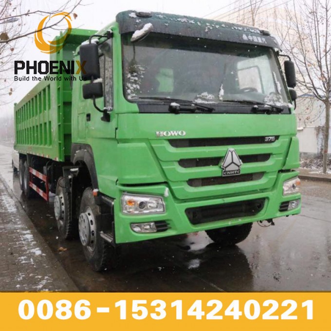 Bright Green Colour 375HP Dump Truck 8X4 with Excellent Quality Low Price in Africa Hot Sale Image1
