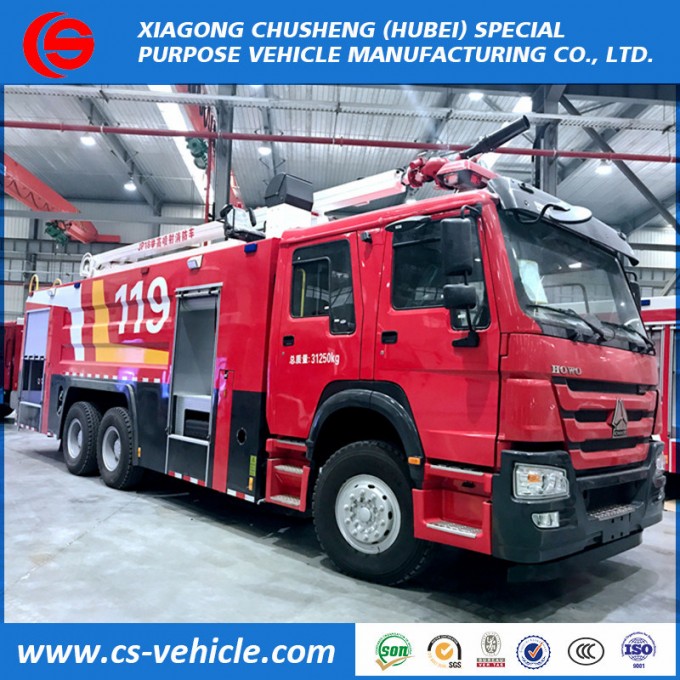 HOWO 6X4 Water Foam Tank Fire Fighting Truck Military Airport Fire Truck Fire Fighting Ladder Truck Image1