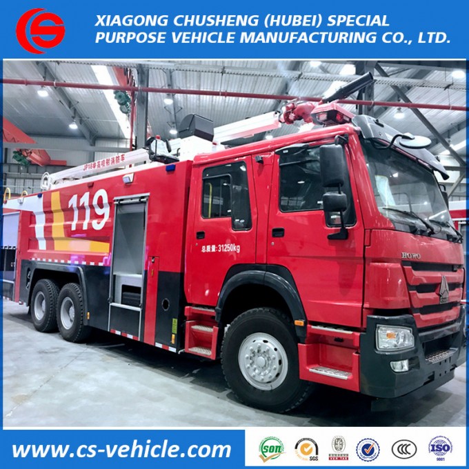 HOWO Brand 6X4 Fire Rescue Truck, Fire Fighting Truck with Water and Foam Tank Image1
