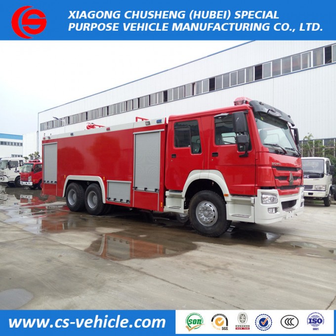 HOWO 10 Wheels Water Foam Fire Truck, 290HP Water Tanker Fire Fighting Trucks for Sale Image1