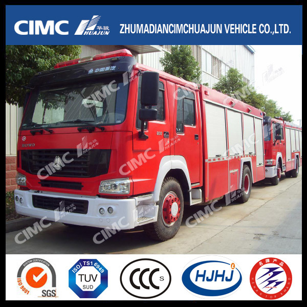 HOWO 4*2 Fire Truck with 3 Kinds Dispensing Materials (water, foam, powder) Image1