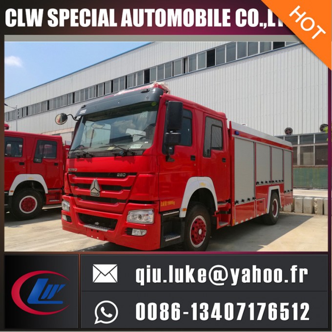 HOWO 12000L Water Tank Fire Truck Image1