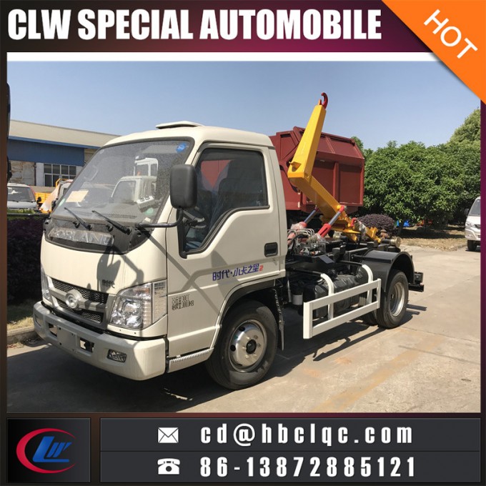 Forland Mini 3cbm 3t Hook Lift Container Garbage Truck Image1