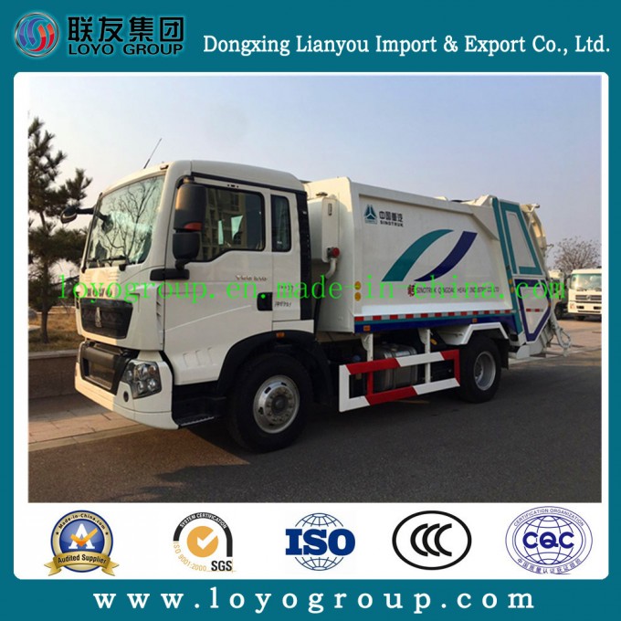 HOWO Hydraulic Cylinder and Hook Lifting Garbage Truck for Sale Image1