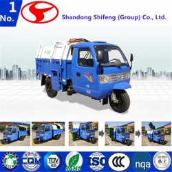Three Wheel Diesel Engine Tricycle Garbage Truck with Cabin