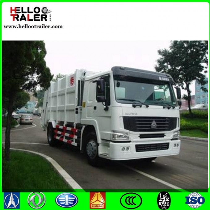 Professional Supply HOWO Compression Garbage Truck with Different Tank Size Image1