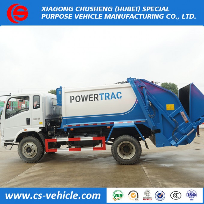 HOWO 4X2 10m3 Small Garbage Truck Used Garbage Compactor Truck Image1