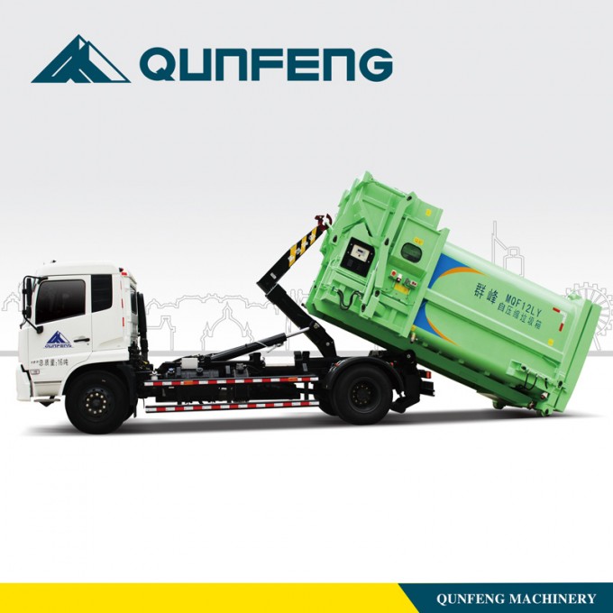 Garbage Truck with Detachable Carriage and Auxiliary Garbage Bin Image1