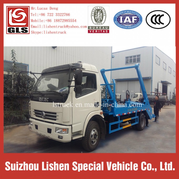 New Garbage Truck Dongfeng Swing Arm Garbage Truck Arm Roll 6 M3 Waste Truck Rubbish Collector Image1
