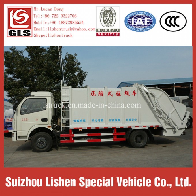 8 Ton Garbage Compactor Truck Dongfeng Compactor Garbage Truck Automatic Garbage Compression Image1