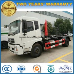 12 T 6 Wheels High Quality 12 Cubic Meters Hook Arm Roll off Garbage Truck