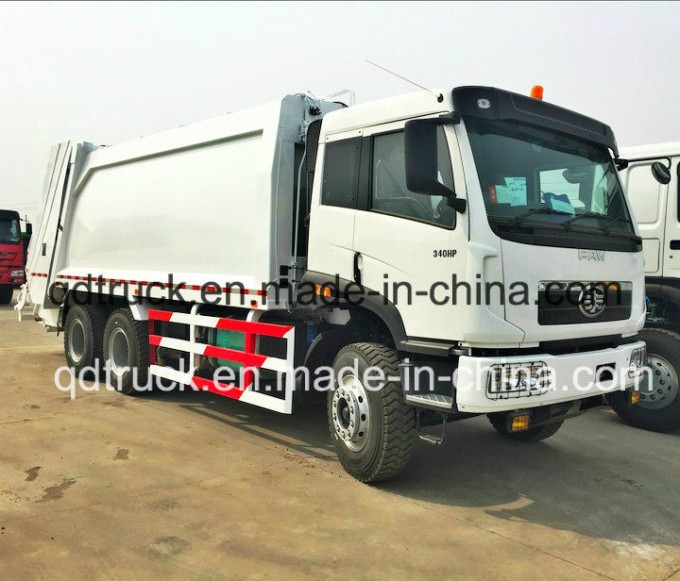 FAW 6X4 compression garbage truck, 18m3 compactor garbage truck Image1