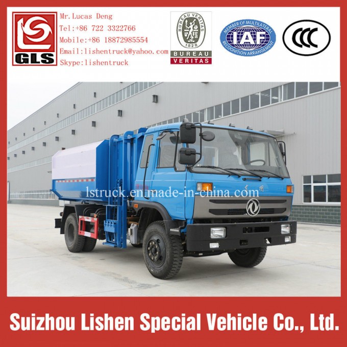 Crane Bucket Garbage Truck Dongfeng 4*2 190HP New Power Wheel Garbage Truck Refuse Truck Image1