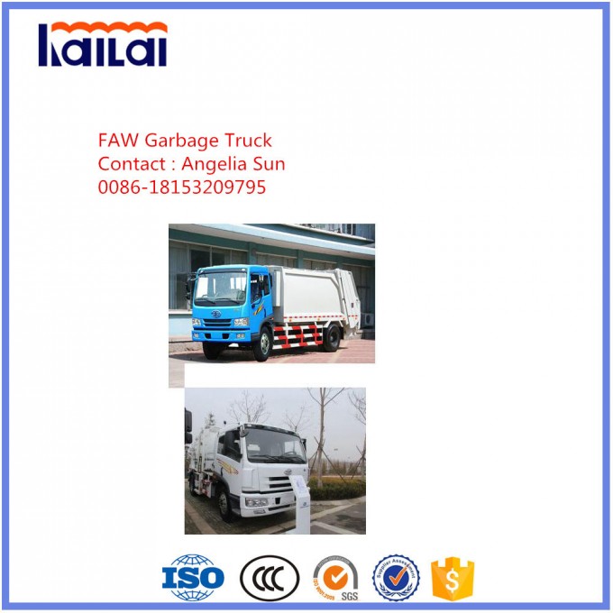 FAW Garbage Compress Truck 4X2 12cbm Compactor Truck 2017 Image1