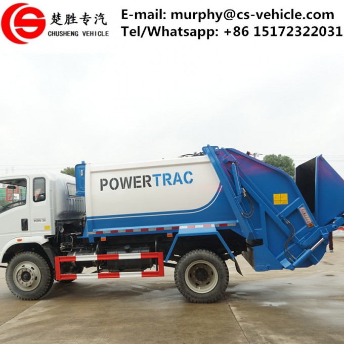 Sanitation Vehicle HOWO 210HP 4X2 10ton Rear Loaded Compactor Garbage Truck Image1