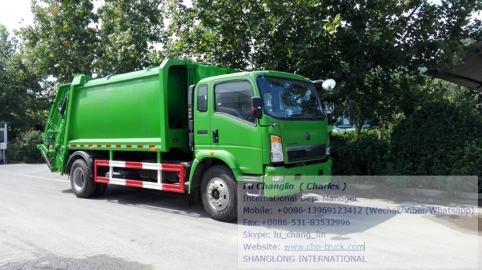 HOWO 8cbm Waste Compactors, Compress Garbage Truck Image1