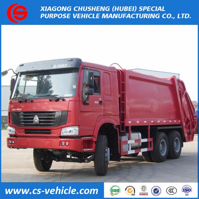 HOWO 6X4 16m3 16cbm Compressed Waste Collection Trucks Garbage Cleaning Truck for Sale Image1