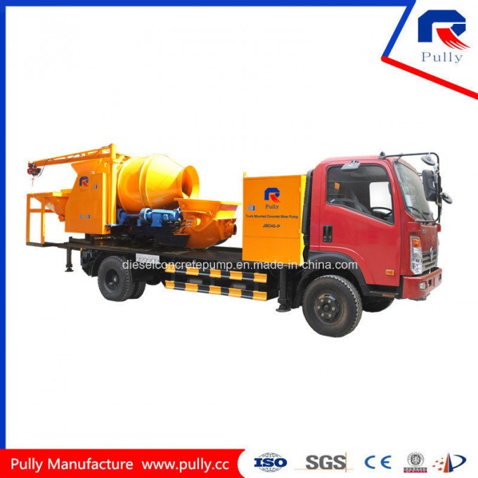 High Quality Concrete Batch Pump Truck with Drum Mixer Image1