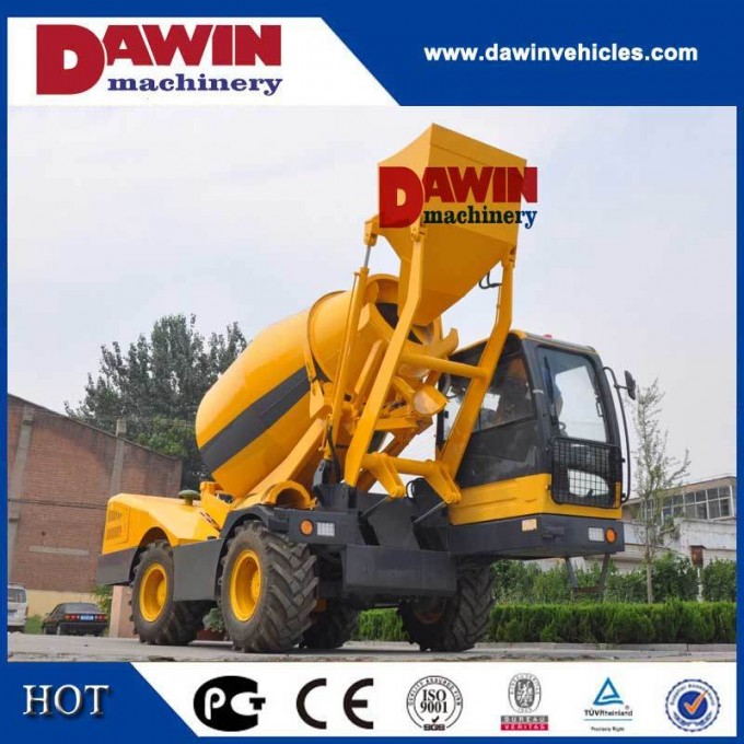 4m3 Auto Self Loading Concrete Mixer Truck with PLC Weighing System Image1