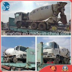 2006~2009 Time-Saving-Concrete-Mixing Flat-Rack-Container 6*4-LHD-Drive Manual-Transform Mitsubishi 