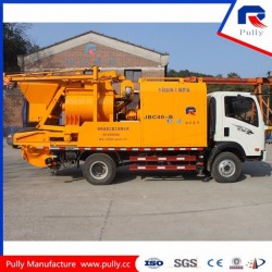 Electric Truck Mounted Twin-Sharft Concrete Mixer with Pump