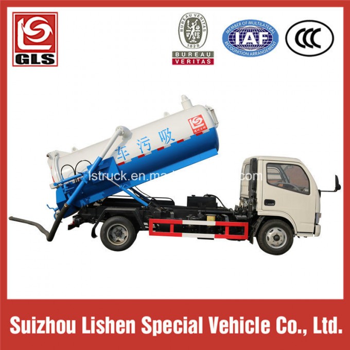 4X2 Dongfeng 4000L Vacuum Sewage Suction Truck Image1