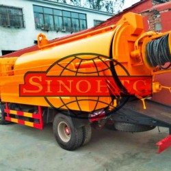 10m3 cleaning sewage suction truck, Sewage Vacuum Suction Trucks with Jetting for Sewer Cleaning