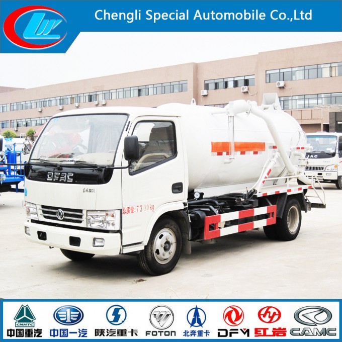 Dongfeng 4X2 4cbm Vacuum Sewage Suction Tank Truck Image1