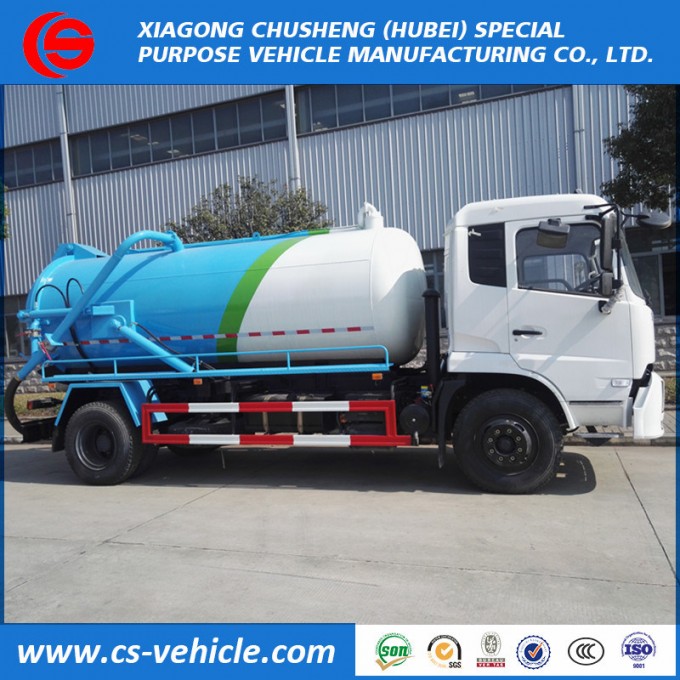 Dongfeng Sewer Cleaning Truck 8000L Vacuum Fecal or Sewage Suction Truck Image1