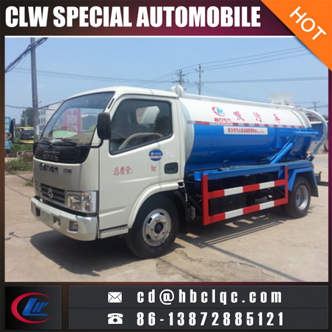 Low Price 4m3 Sewer Truck Suction Sewage Truck Vacuum Tank Truck Image1