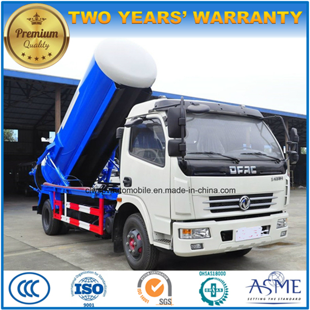 Dongfeng 6 Wheels 125HP Vacuum Suction Truck 5 Cbm Sewage Truck Image1