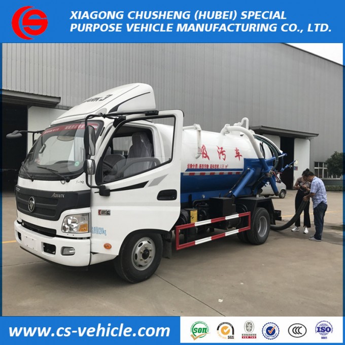 Foton Sewage Suction Truck 5000L Vacuum Sewer Cleaning Truck Image1