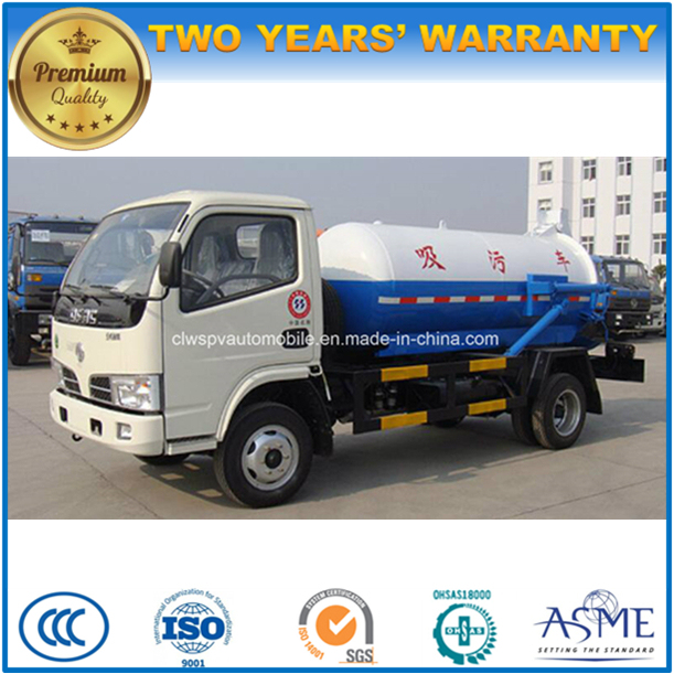5 Tons 4X2 100 HP Sewage Tank 5 Cbm Vacuum Suction Truck Image1