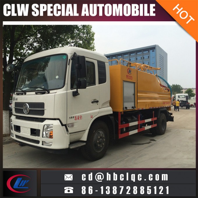 4X2 10mt Sewage Flushing Vehicle Sewer Dredging and Cleaning Tank Truck Image1
