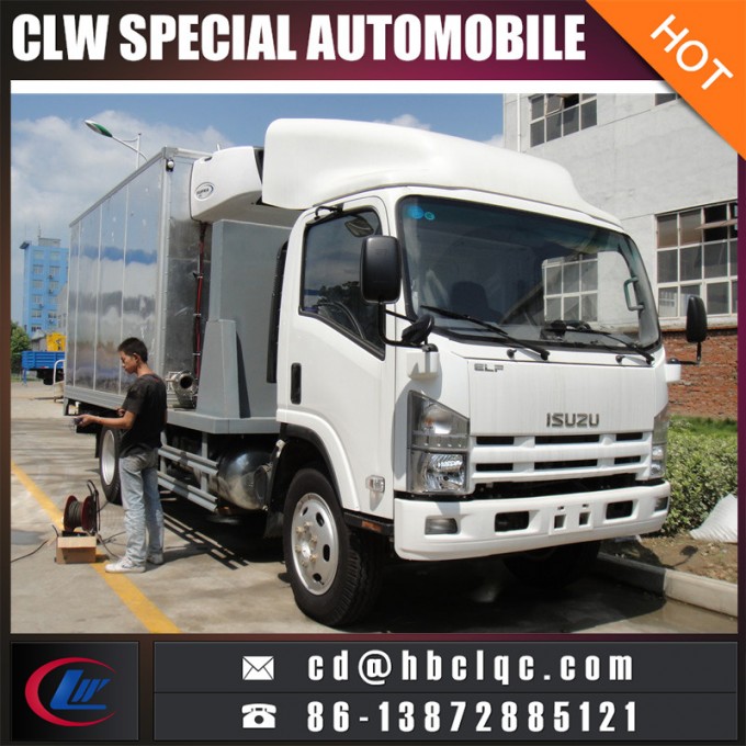 Sales Isuzu 25m3 Stainless Steel Plate Refrigerated Box Van Truck Image1
