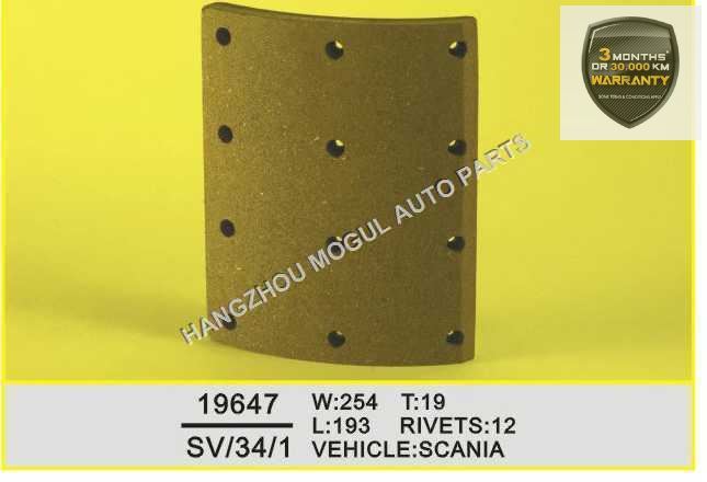 Premium Quality Brake Lining for Heavy Duty Truck (19647) Image1