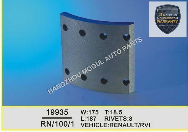 Premium Quality Brake Lining for Heavy Duty Truck (19935) Image1