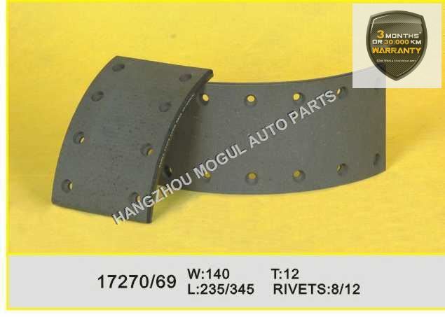 Premium Quality Brake Lining for Heavy Duty Truck (17270/17269) Image1