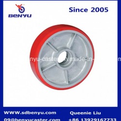 Cast Iron and PU Steer Wheel for Hand Pallet Truck Red Color