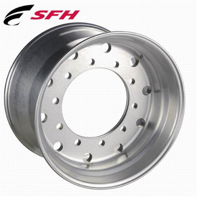 22.5X8.25 Stud Hub Piloted Polished Aluminum Forged Alloy Truck Wheel with Tyre 11r22.5 Image1